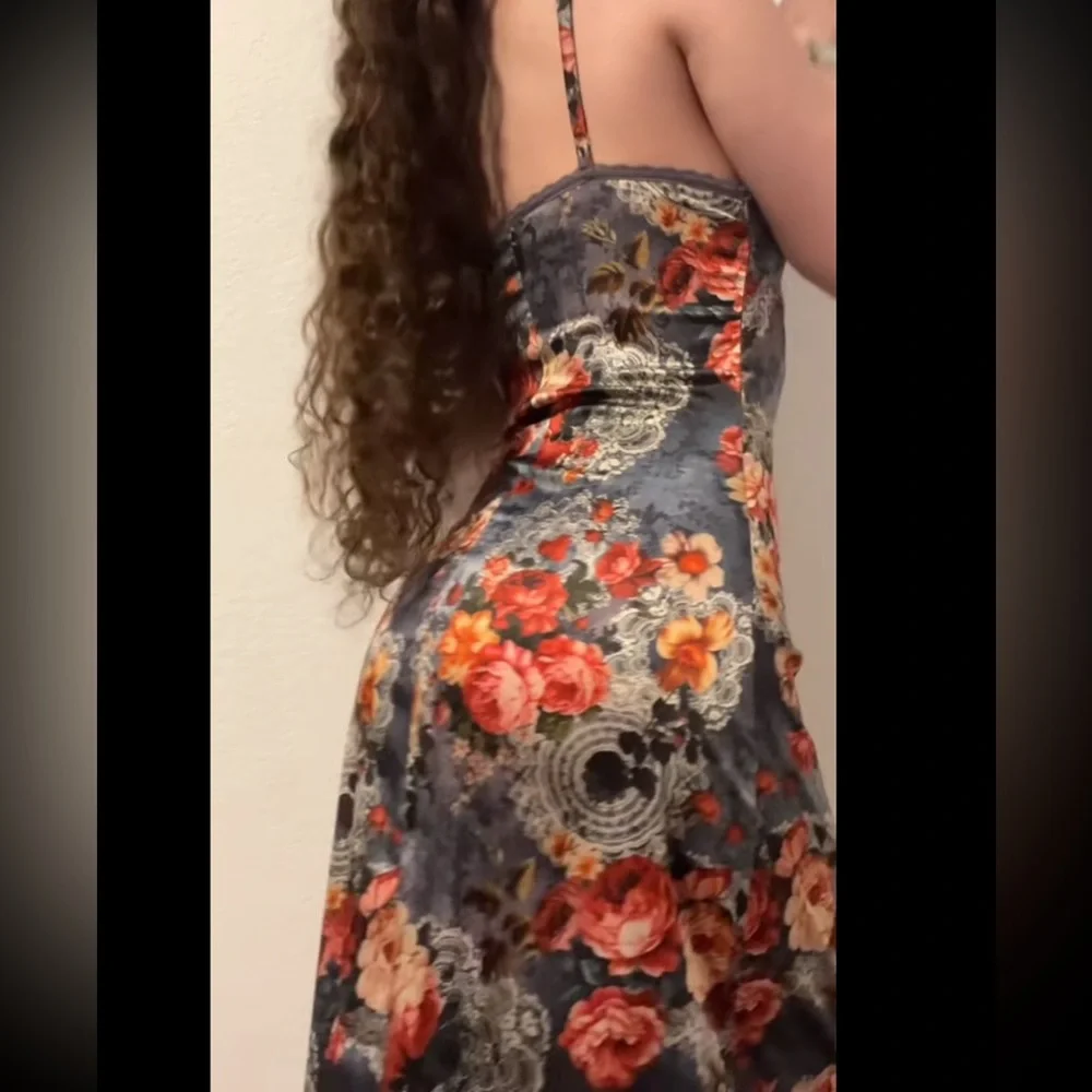 Current Mood Satin Lace Trim Maxi Slip Dress - Picture 2 of 2